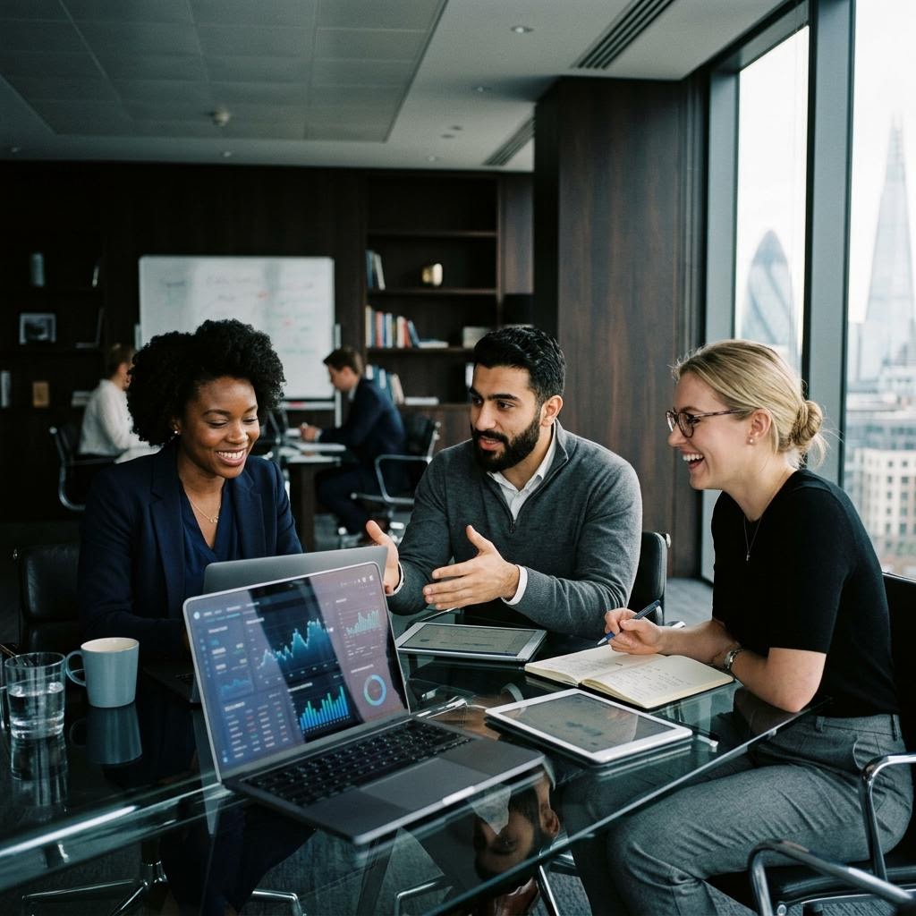 Équipe d'ingénieurs quantitatifs Austorivex en supervision
