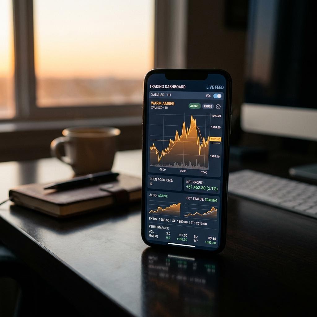 Interface Austorivex de trading algorithmique sur mobile